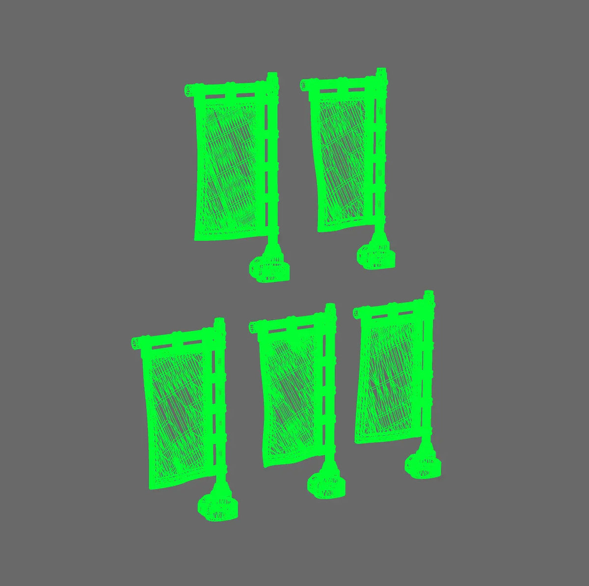 Cyber Samurai Back Banner - BW Terrain & Forge