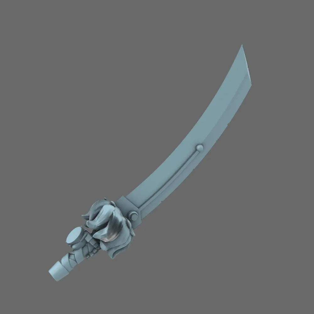 Cyber Samurai Demon Dog Sword LEFT X 10 - BW Terrain & Forge