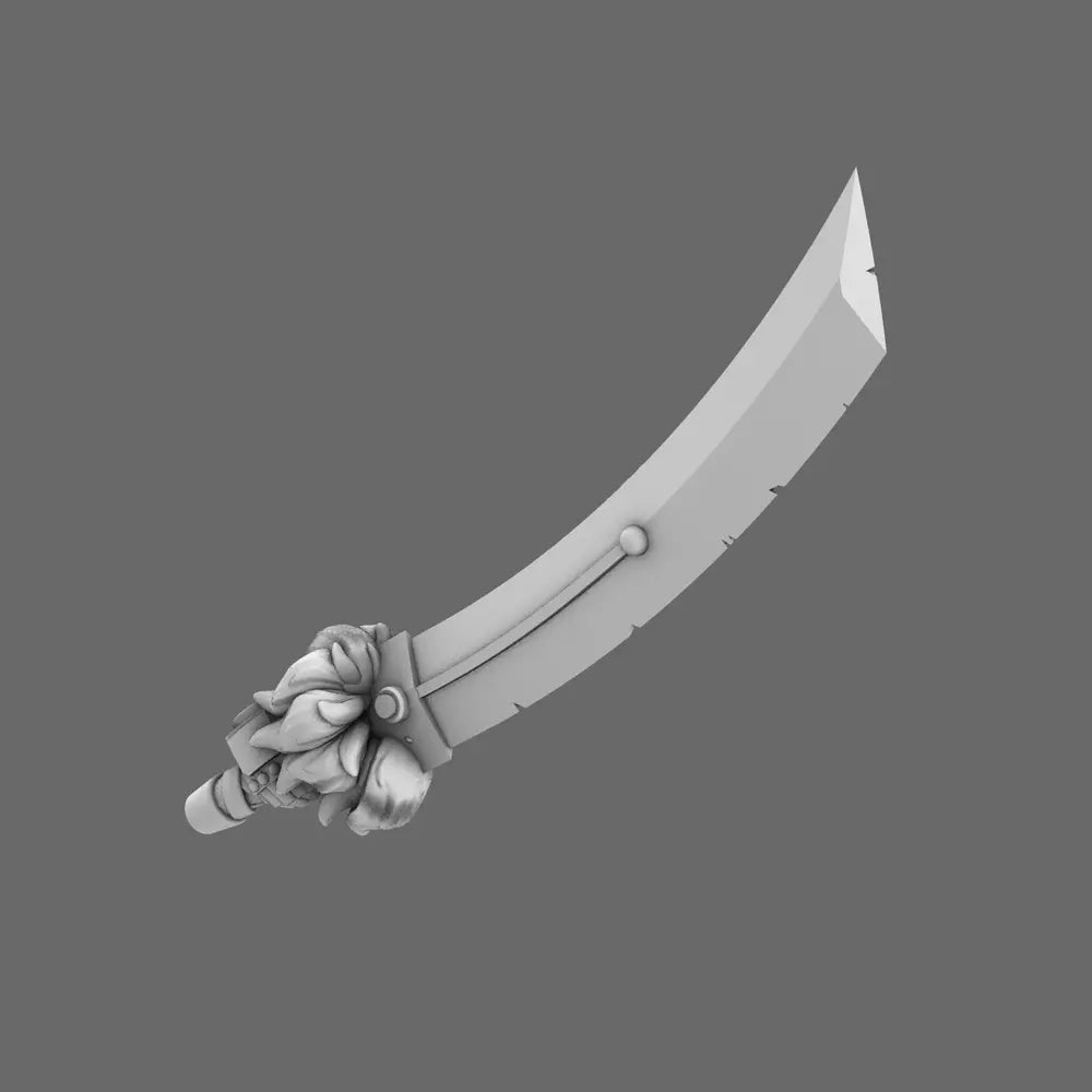 Cyber Samurai Demon Dog Sword RIGHT X 10 - BW Terrain & Forge