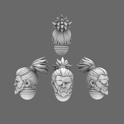 Cyber Samurai Exposed Ronin Heads x10 - view 1