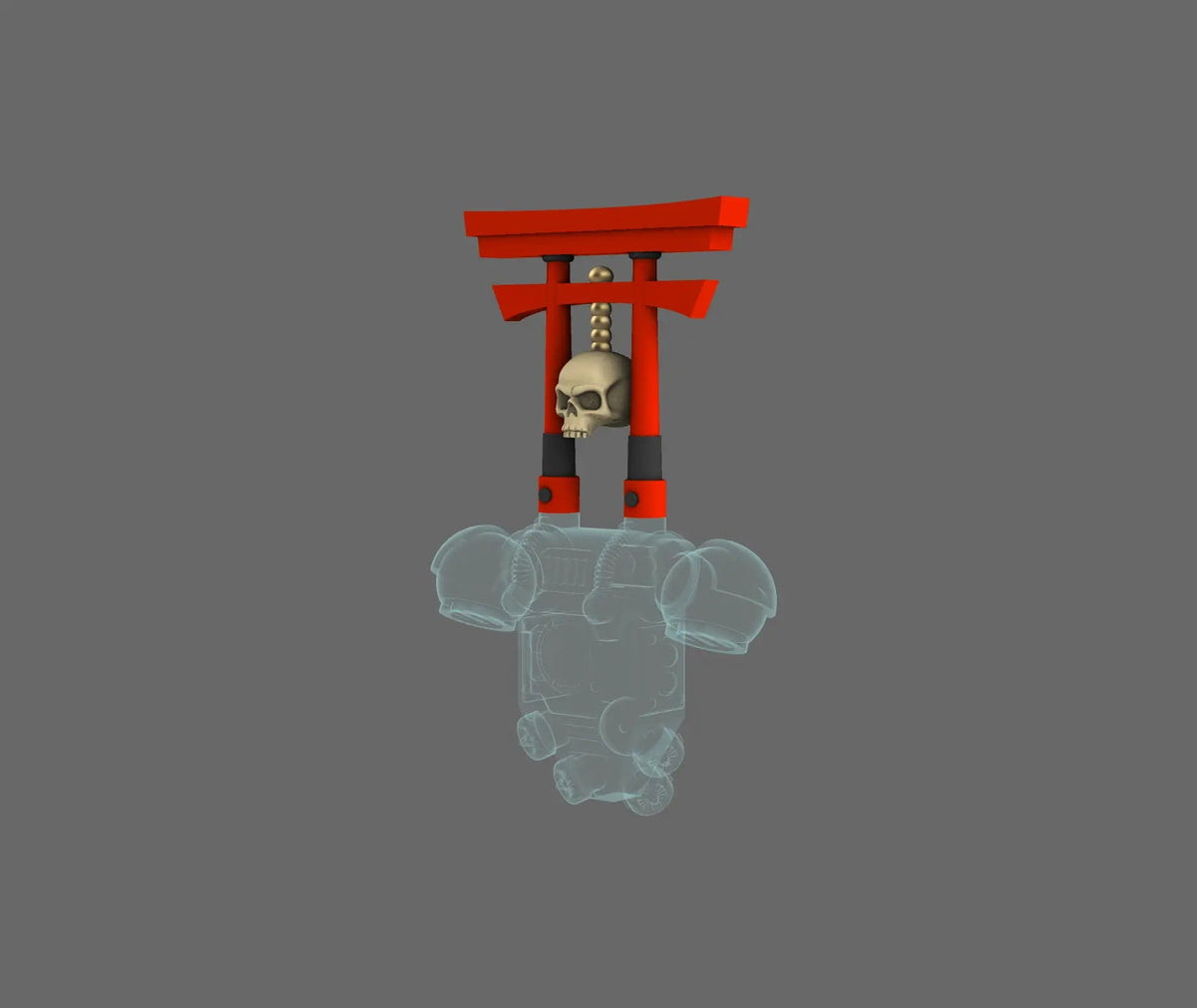 Cyber Samurai Shinto Arch Backpack Add-On Type D - BW Terrain & Forge