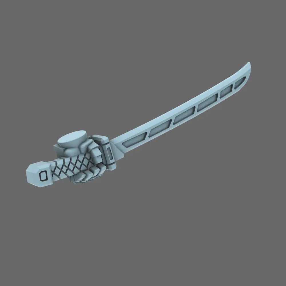 Cyber Samurai Techno Katana Type A LEFT X 10 - BW Terrain & Forge
