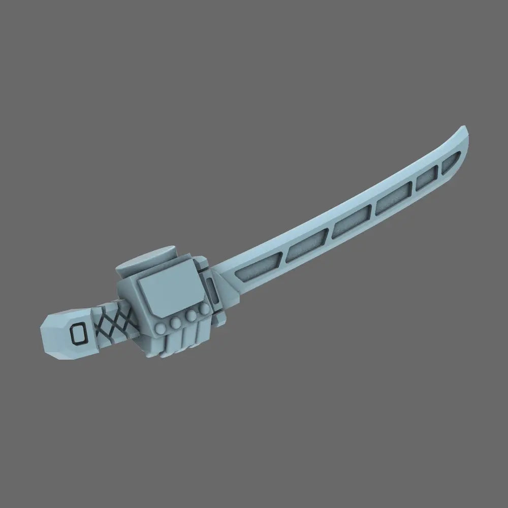 Cyber Samurai Techno Katana Type A RIGHT X 10 - BW Terrain & Forge