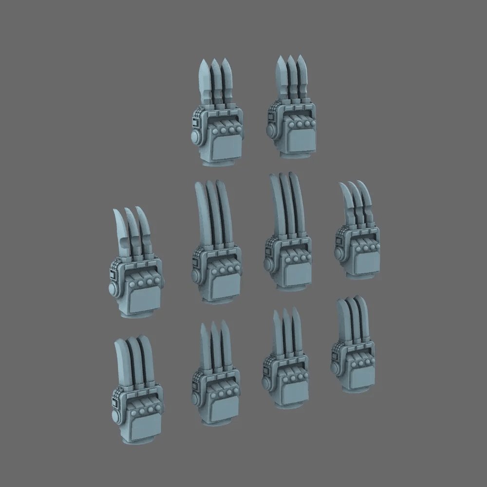 Cyber Samurai Tekko Melee Hand Weapons - BW Terrain & Forge