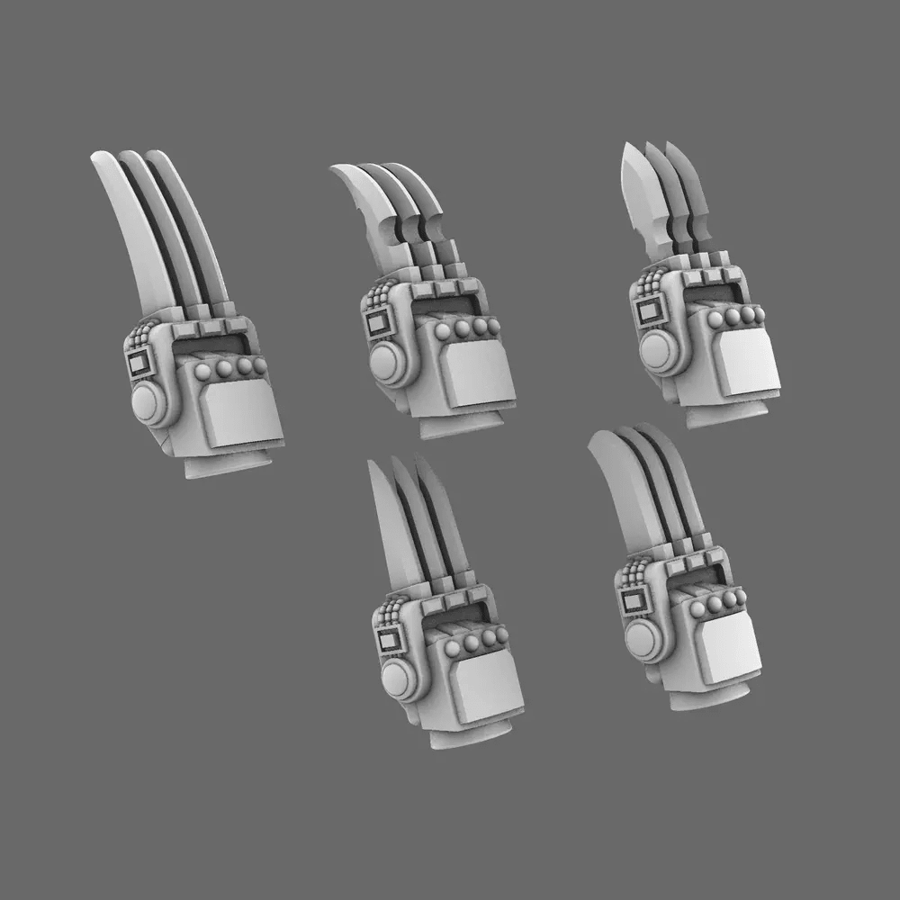 Cyber Samurai Tekko Melee Hand Weapons - BW Terrain & Forge
