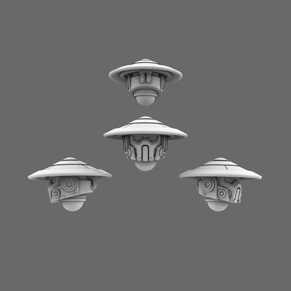 Cyber Samurai V10 Jingasa Helmets X 10 - BW Terrain & Forge