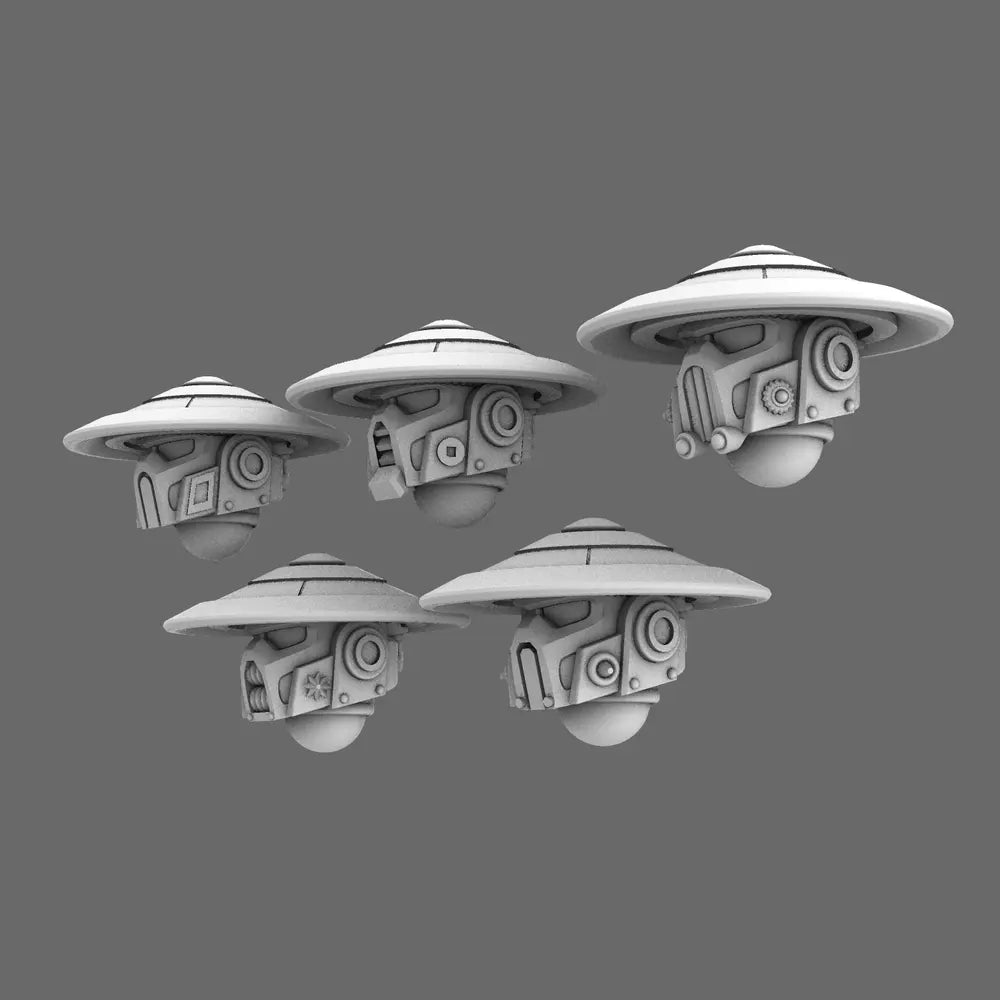 Cyber Samurai V10 Jingasa Helmets X 10 - BW Terrain & Forge