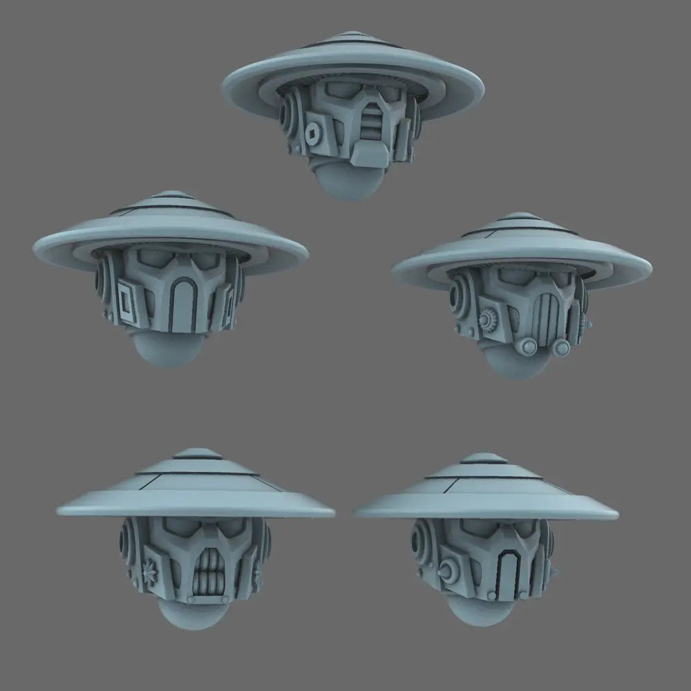 Cyber Samurai V10 Jingasa Helmets X 10 - BW Terrain & Forge