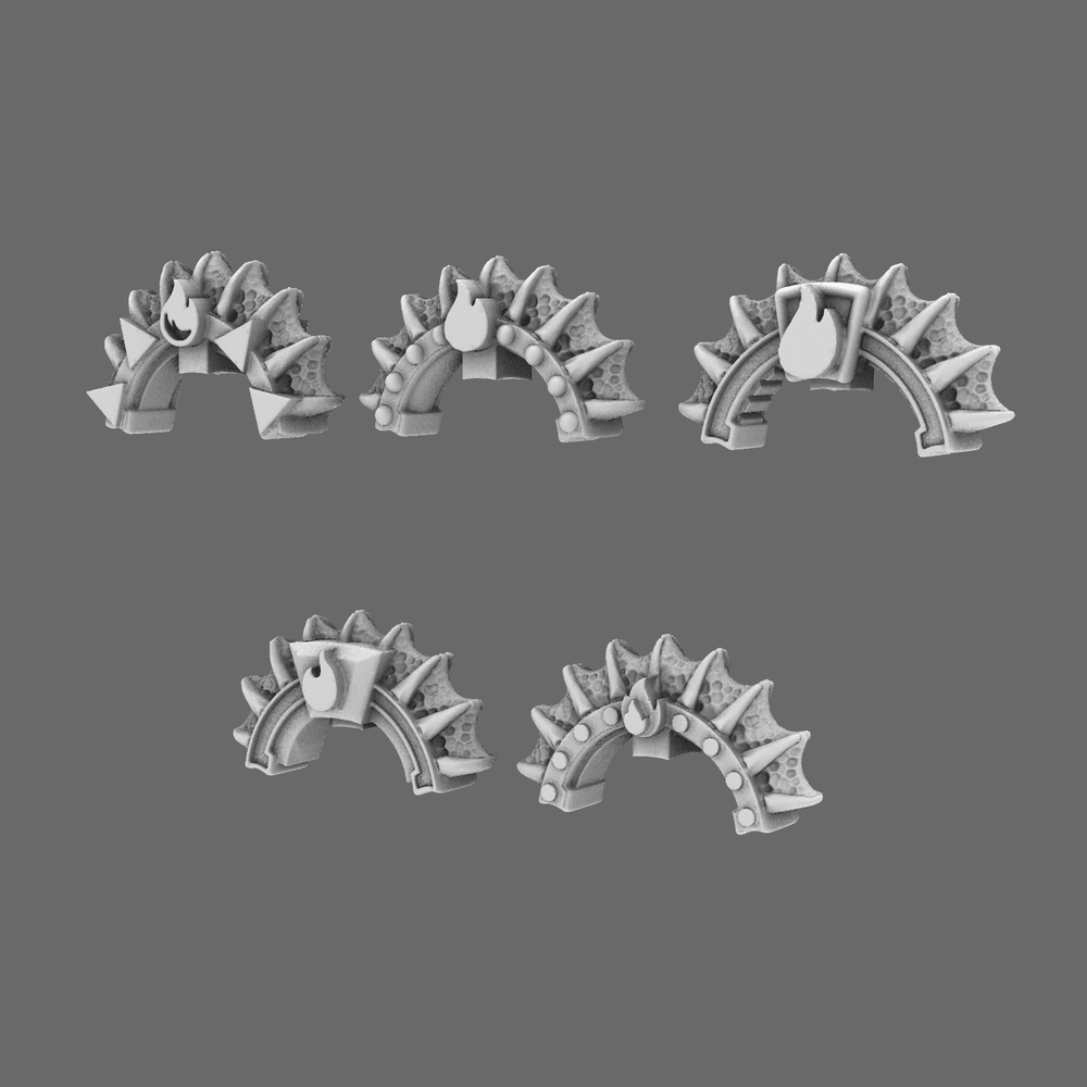 Dragon Knights Dragon Scale Crests x10 - BW Terrain & Forge
