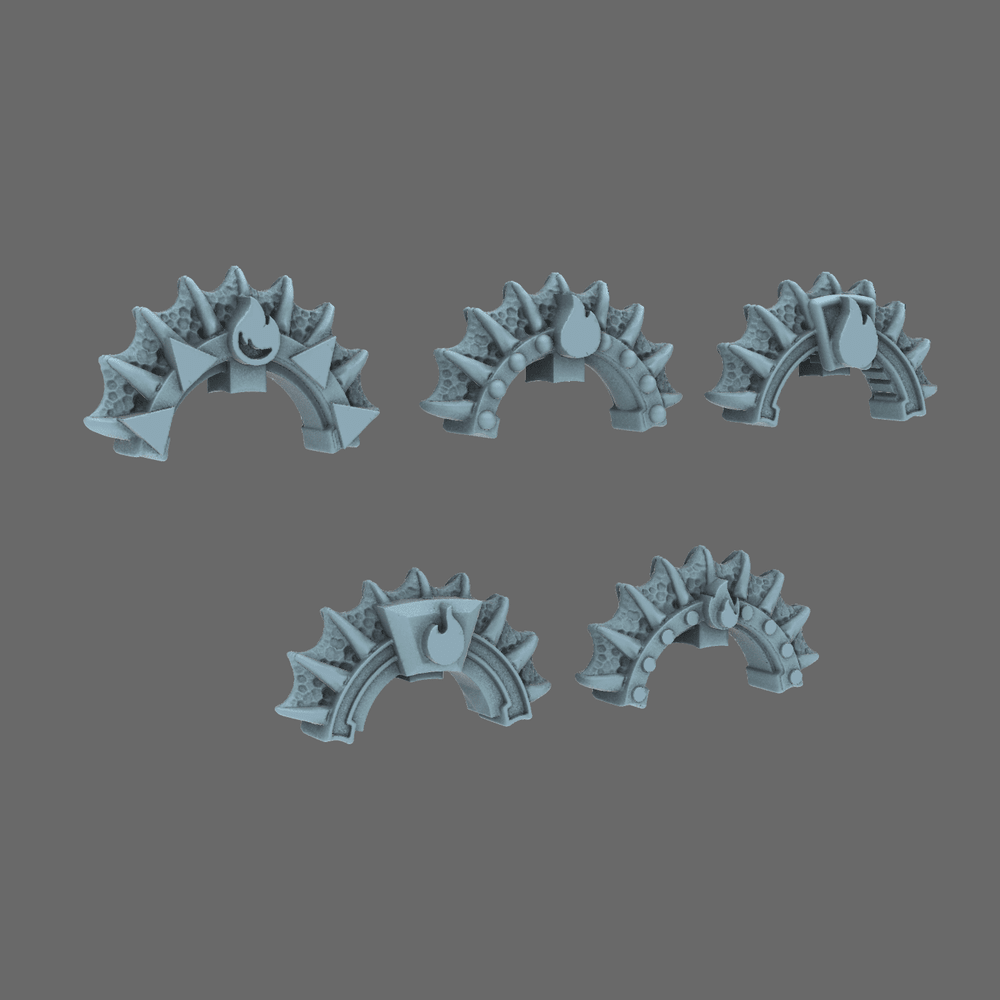 Dragon Knights Dragon Scale Crests x10 - BW Terrain & Forge