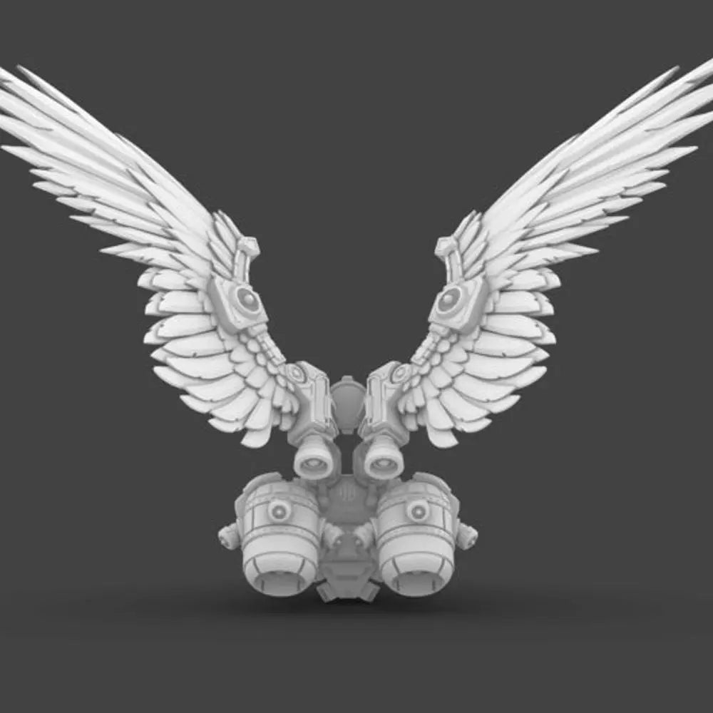 Space Knights V7 Imperial Eagle Winged Jetpack BW Terrain & Forge