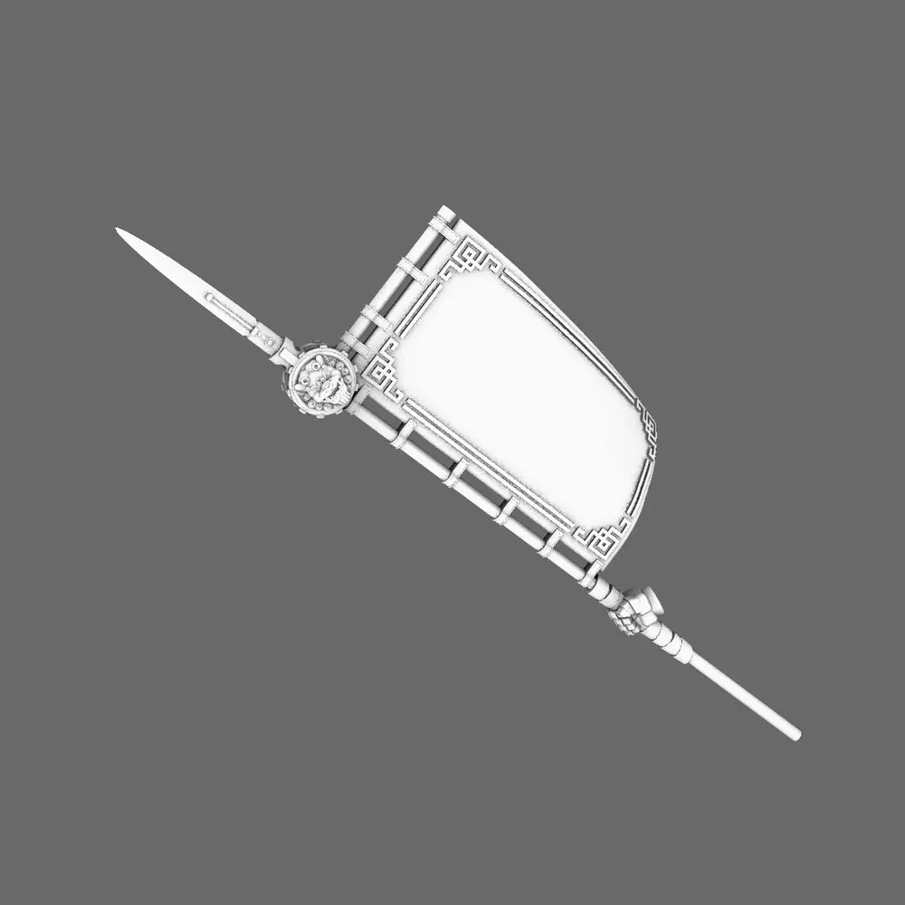 Cyber Samurai Sashimono Battle Flag Right BW Terrain & Forge