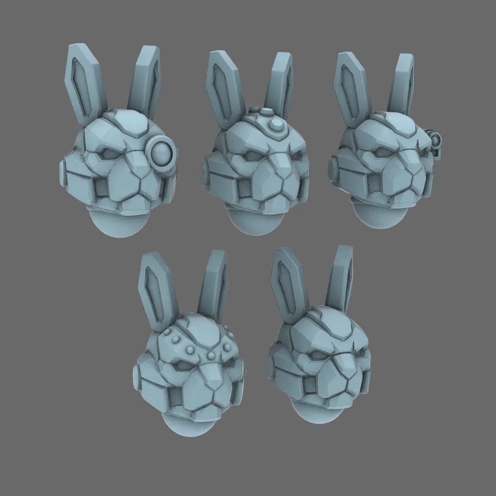 Mecha Furry V10K Bunny Mech Helmets X 10 - BW Terrain & Forge