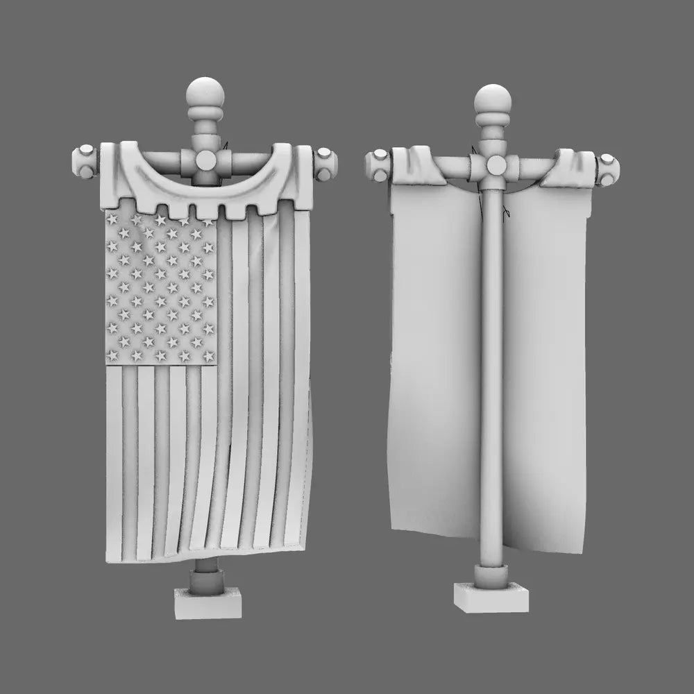 Patriotic Knights Old Glory Back Banner - 28mm Star-Spangled Warrior Standard - BW Terrain & Forge