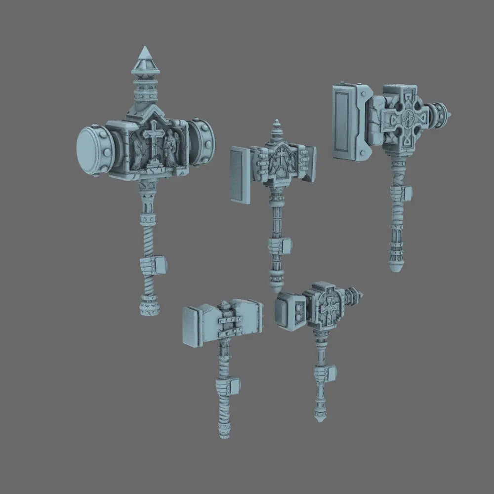 Pumpkin Lords Tombstone Mega Hammers LEFT x 5 - BW Terrain & Forge