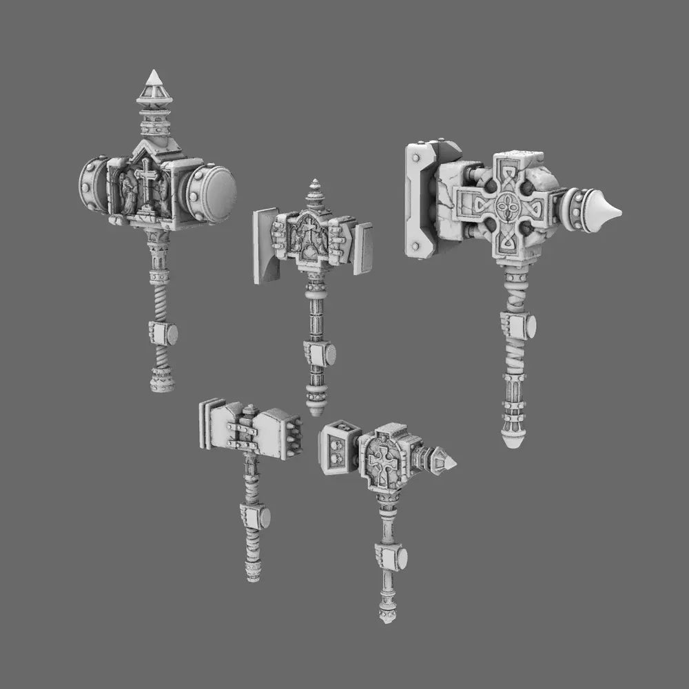 Pumpkin Lords Tombstone Mega Hammers LEFT x 5 - BW Terrain & Forge