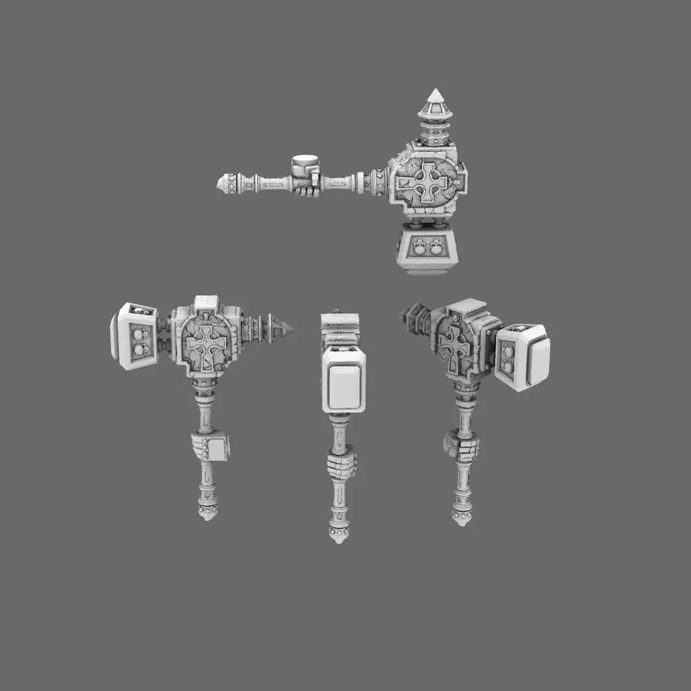 Pumpkin Lords Tombstone Mega Hammers LEFT x 5 - BW Terrain & Forge