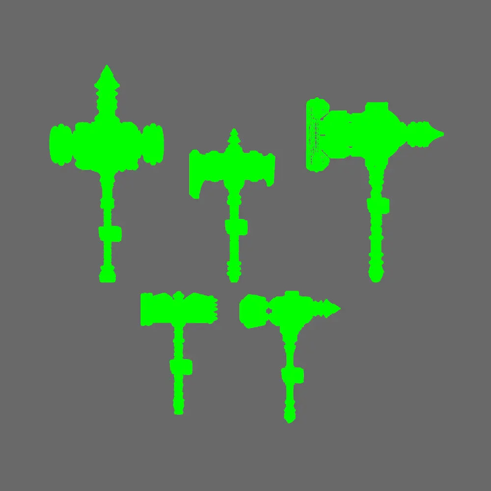 Pumpkin Lords Tombstone Mega Hammers RIGHT X 5 - BW Terrain & Forge