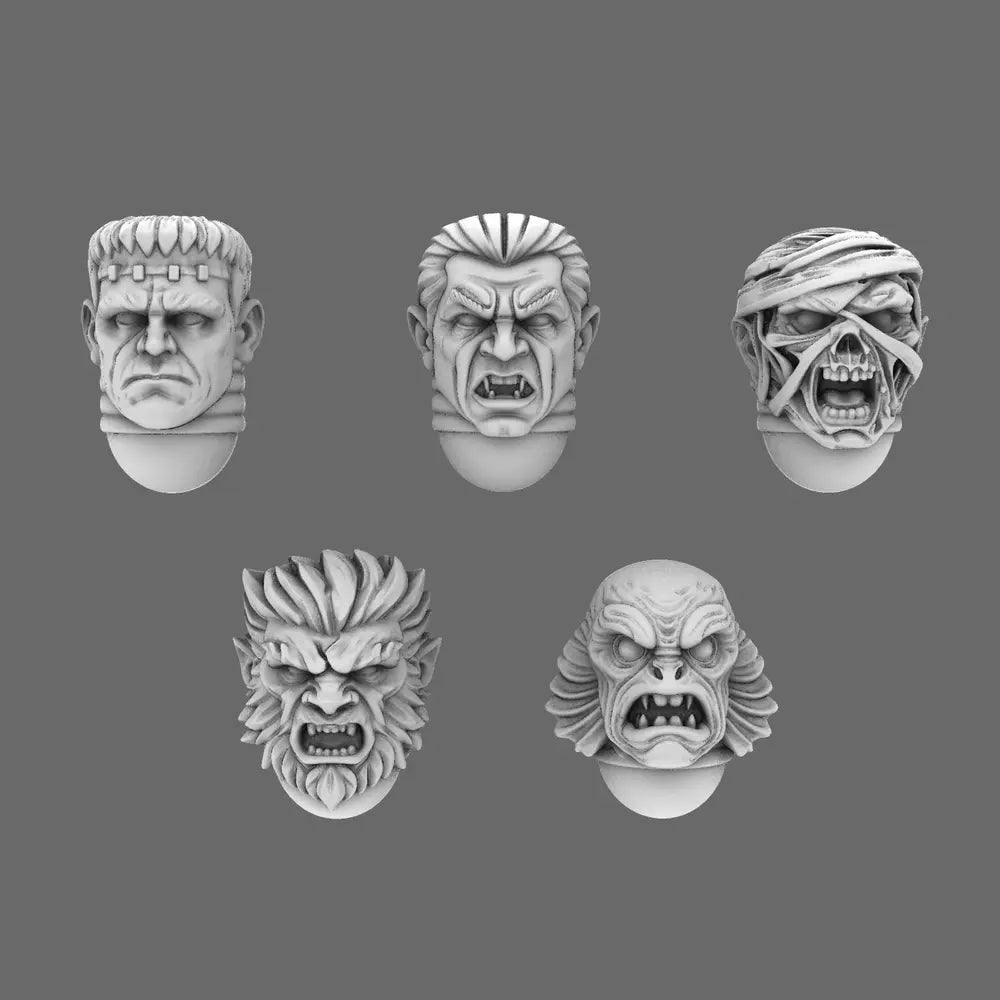 Pumpkin Lords V10K Monster Squad Heads x5 - BW Terrain & Forge