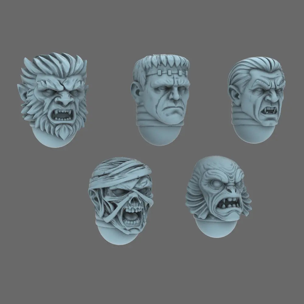Pumpkin Lords V10K Monster Squad Heads x5 - BW Terrain & Forge