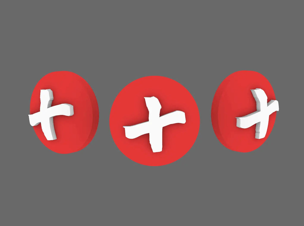 Red Ronin Kanji Number Symbols 3mm (Digital STL) - BW Terrain & Forge