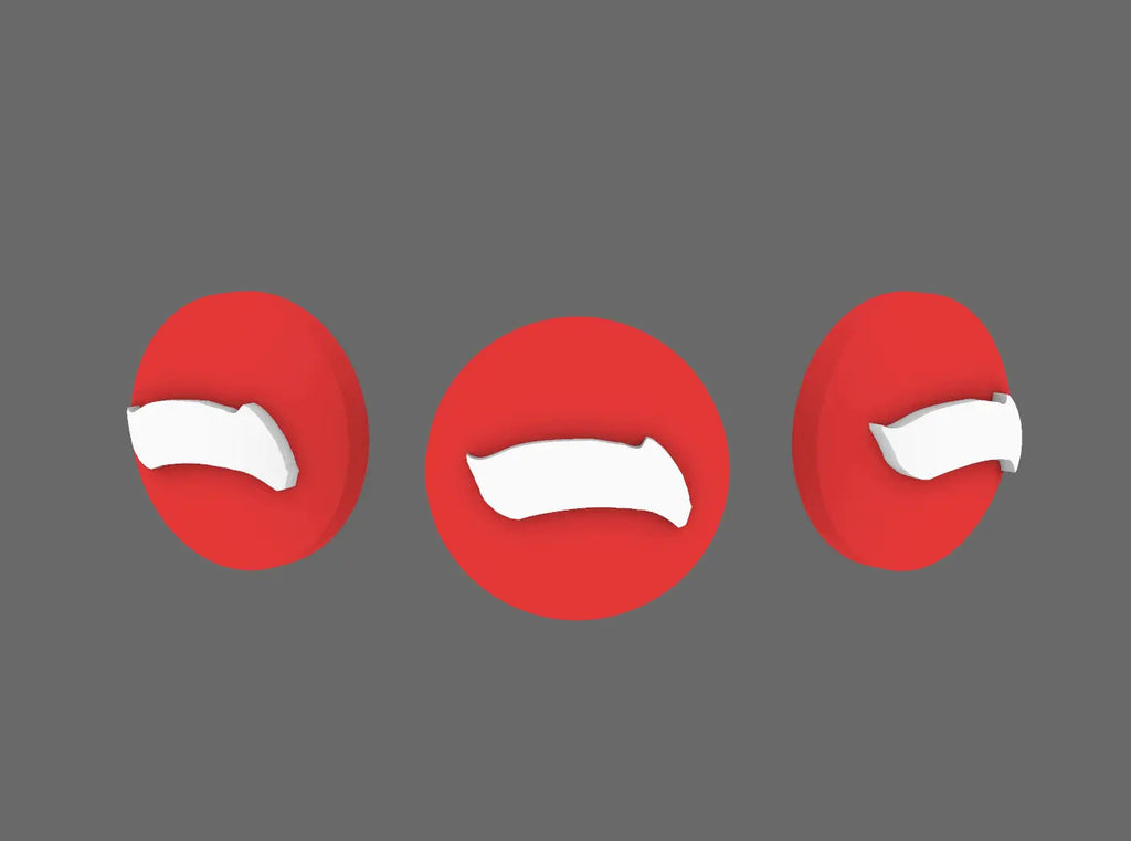 Red Ronin Kanji Number Symbols 3mm (STL Format) - view 2
