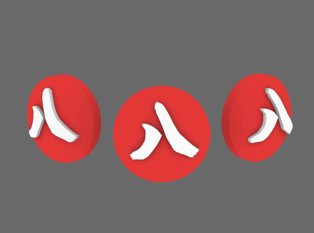 Red Ronin Tiny Symbols - Kanji Numbers (3mm) - (STL Format) - BW Terrain & Forge