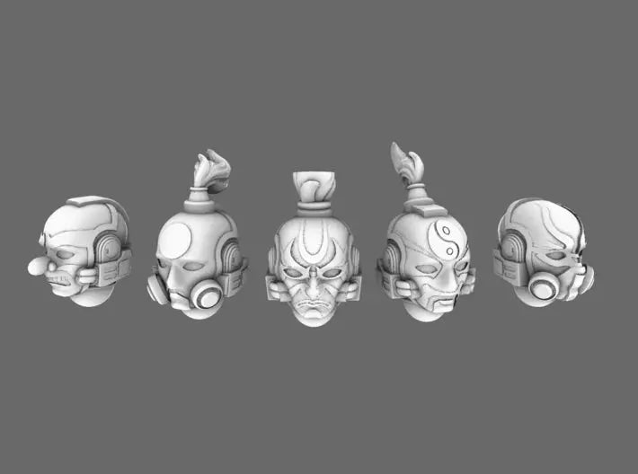 Red Ronin V10K Kabuki Helmets (Digital STL) - BW Terrain & Forge