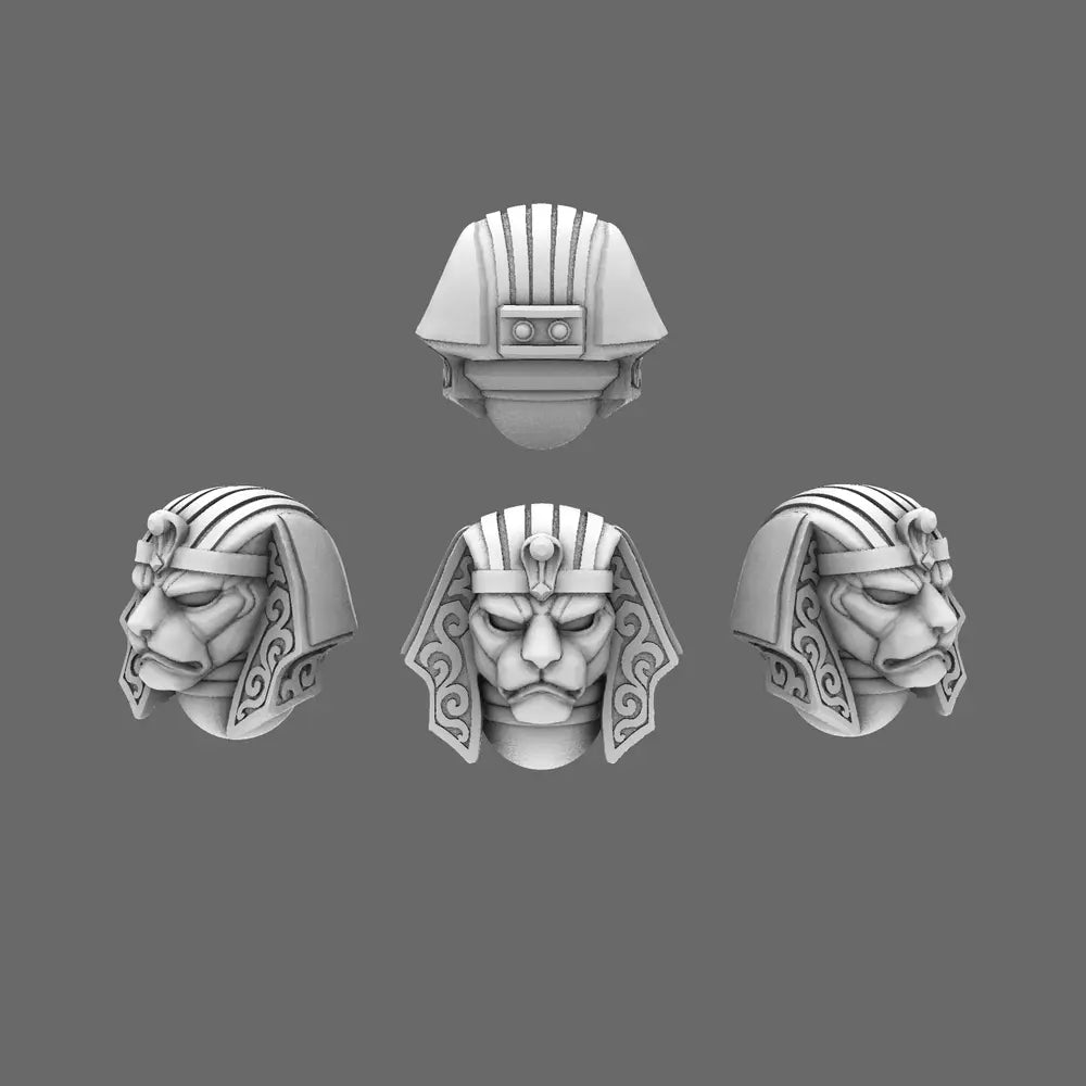 Sacred Scrolls V10K Sphinx Guard Helmets - Elite Academic Warrior Headgear for 28mm Models - BW Terrain & Forge