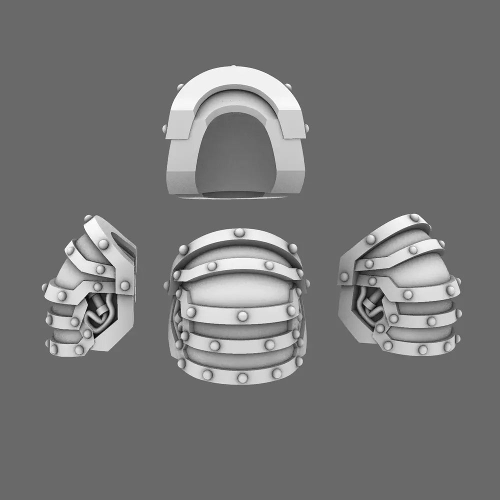 Space Knight V1 Exterminator Shoulder Pads Type A X 10 - BW Terrain & Forge