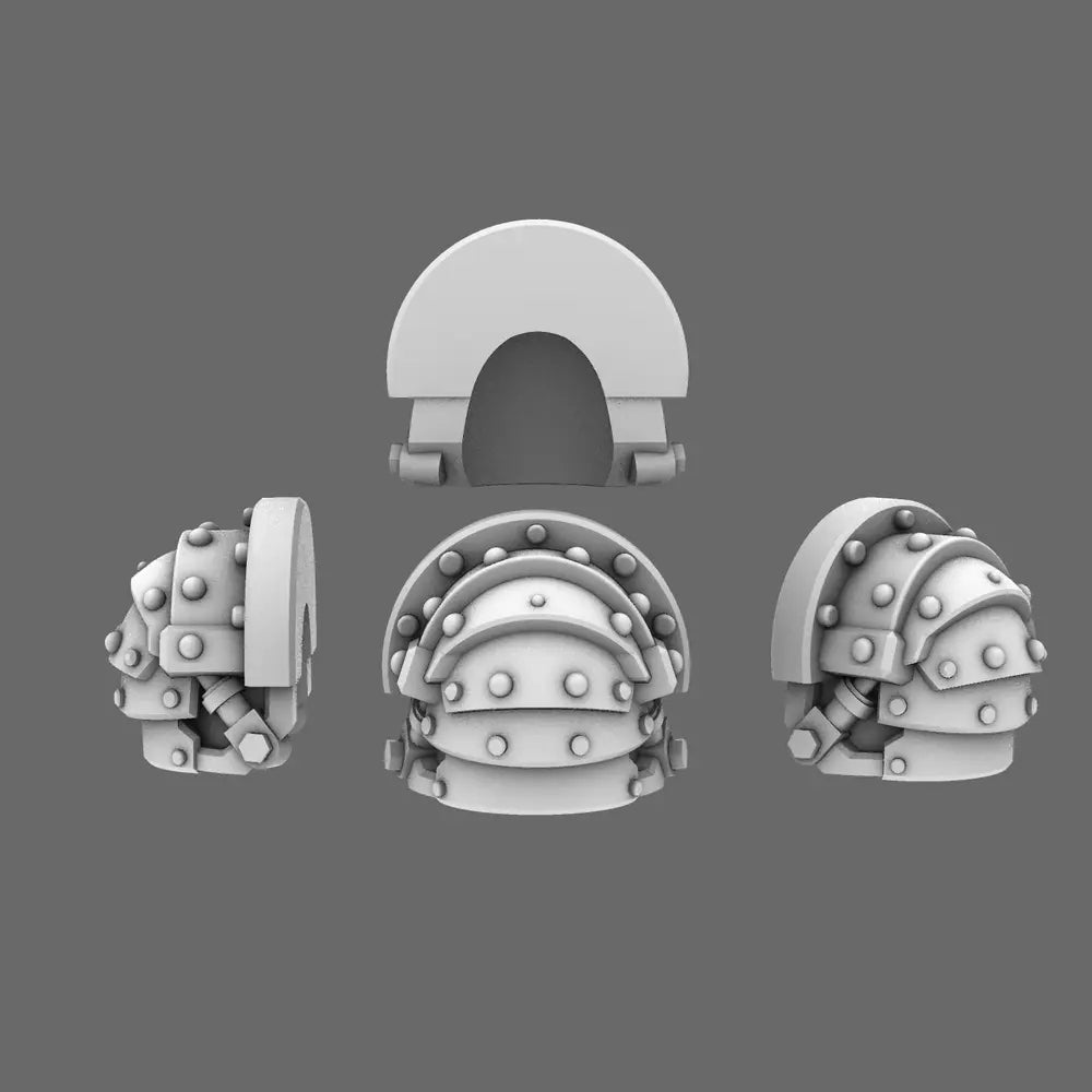 Space Knight V1 Exterminator Shoulder Pads Type C X 10 - BW Terrain & Forge