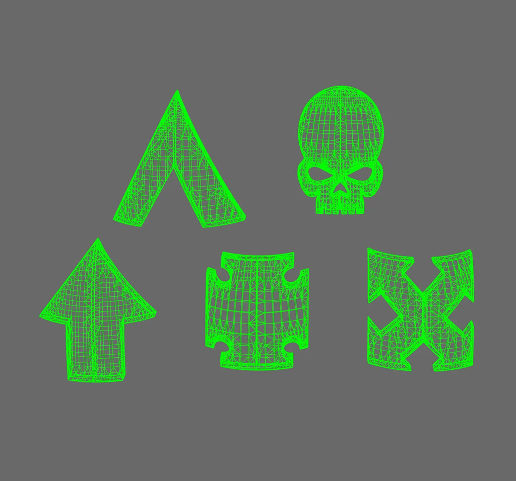 Space Knights Assorted Squad Shoulder Symbols (STL Format) - BW Terrain & Forge