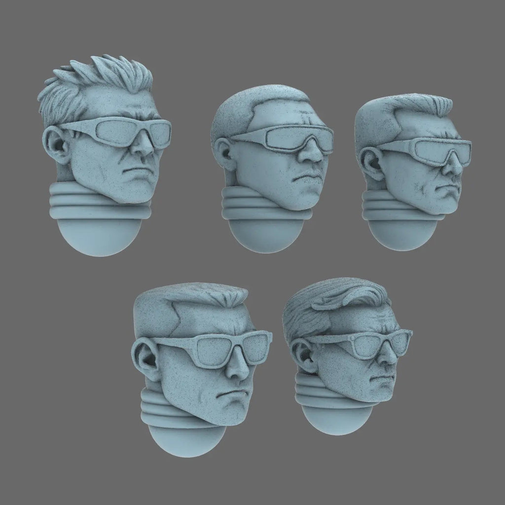Space Knights Cool Shades Exposed Heads X - BW Terrain & Forge