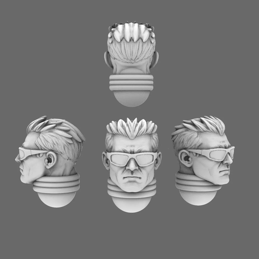 Space Knights Cool Shades Exposed Heads X - BW Terrain & Forge