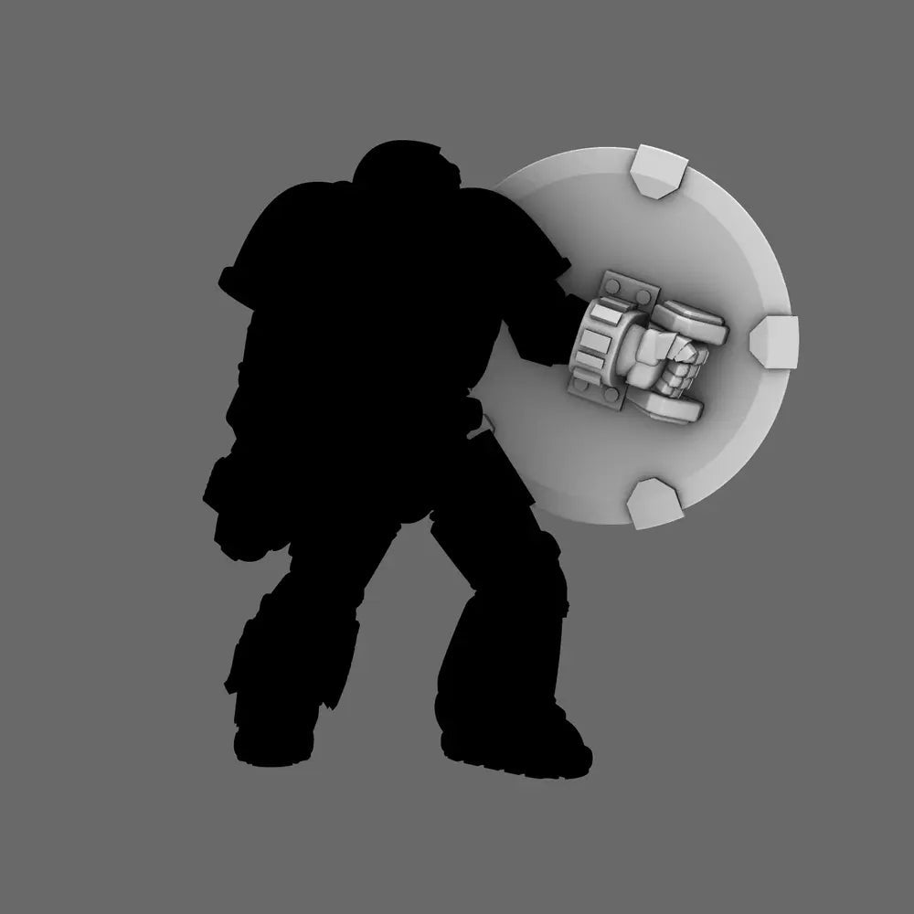 Space Knights Domed Shield Type B LEFT X 5 - BW Terrain & Forge