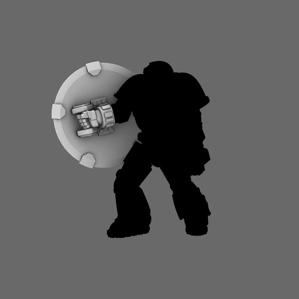 Space Knights Domed Shield Type B RIGHT X 5 - BW Terrain & Forge