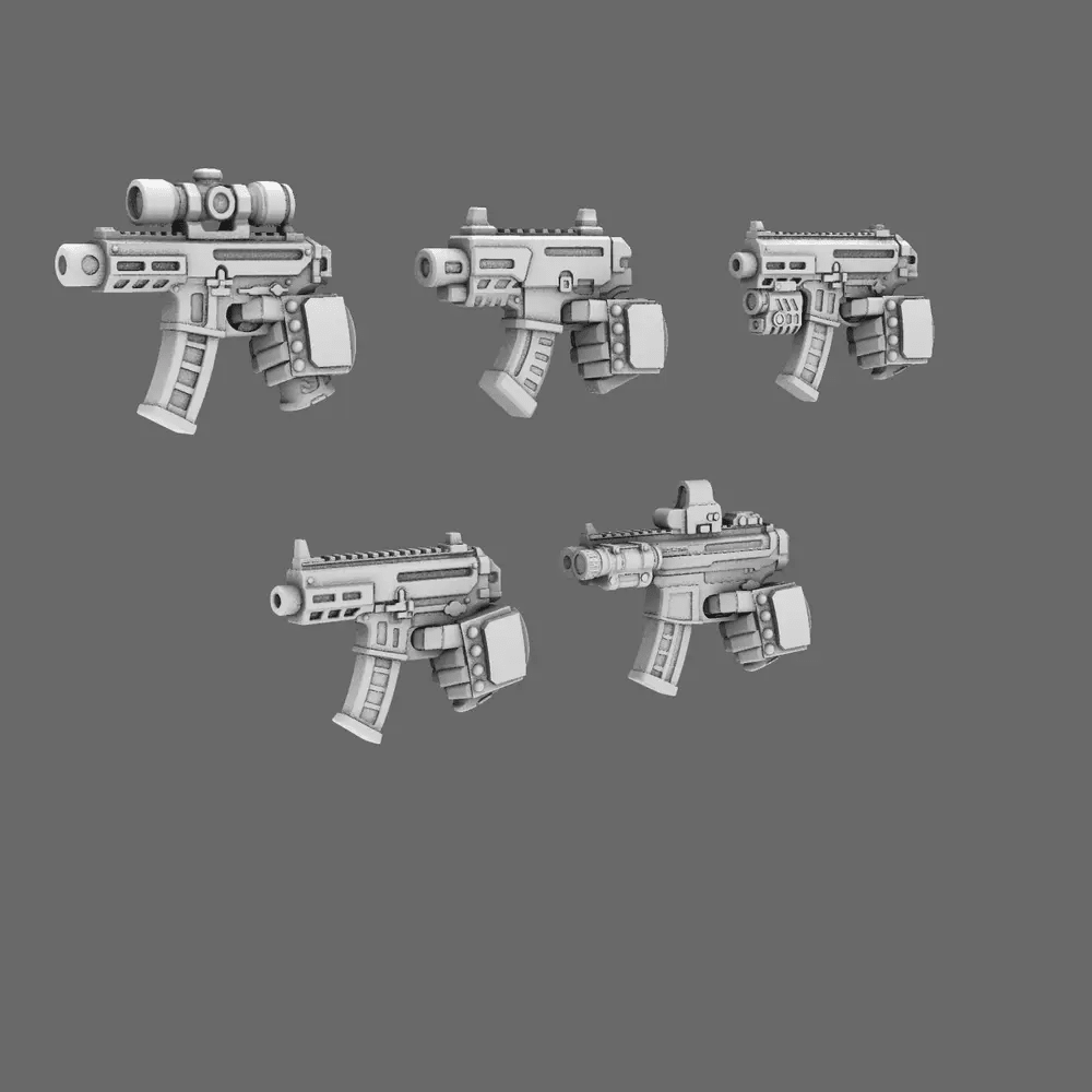 Space Knights MPX Style Pistol LEFT X 10 - BW Terrain & Forge