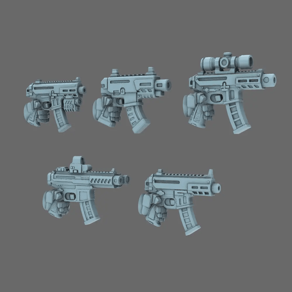 Space Knights MPX Style Pistol LEFT X 10 - BW Terrain & Forge