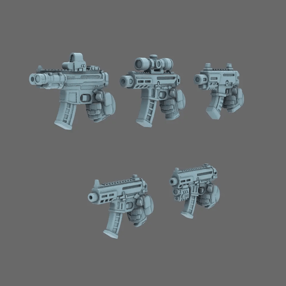 Space Knights MPX Style Pistol RIGHT X 10 - BW Terrain & Forge