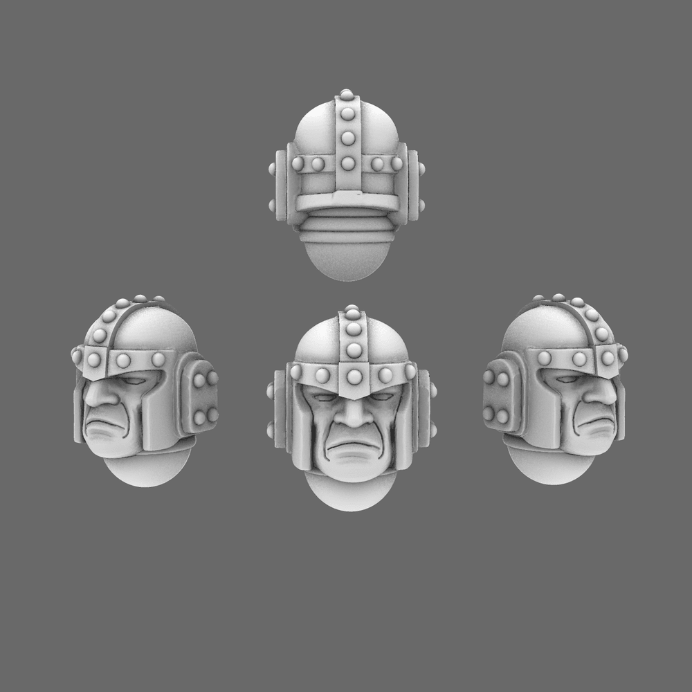 Space Knights V1 Exterminator Helmet X 10 - BW Terrain & Forge