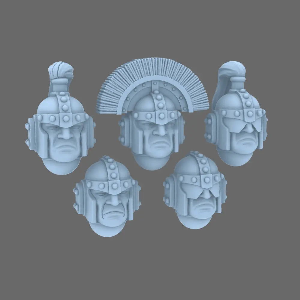 Space Knights V1 Exterminator Helmet X 10 - BW Terrain & Forge