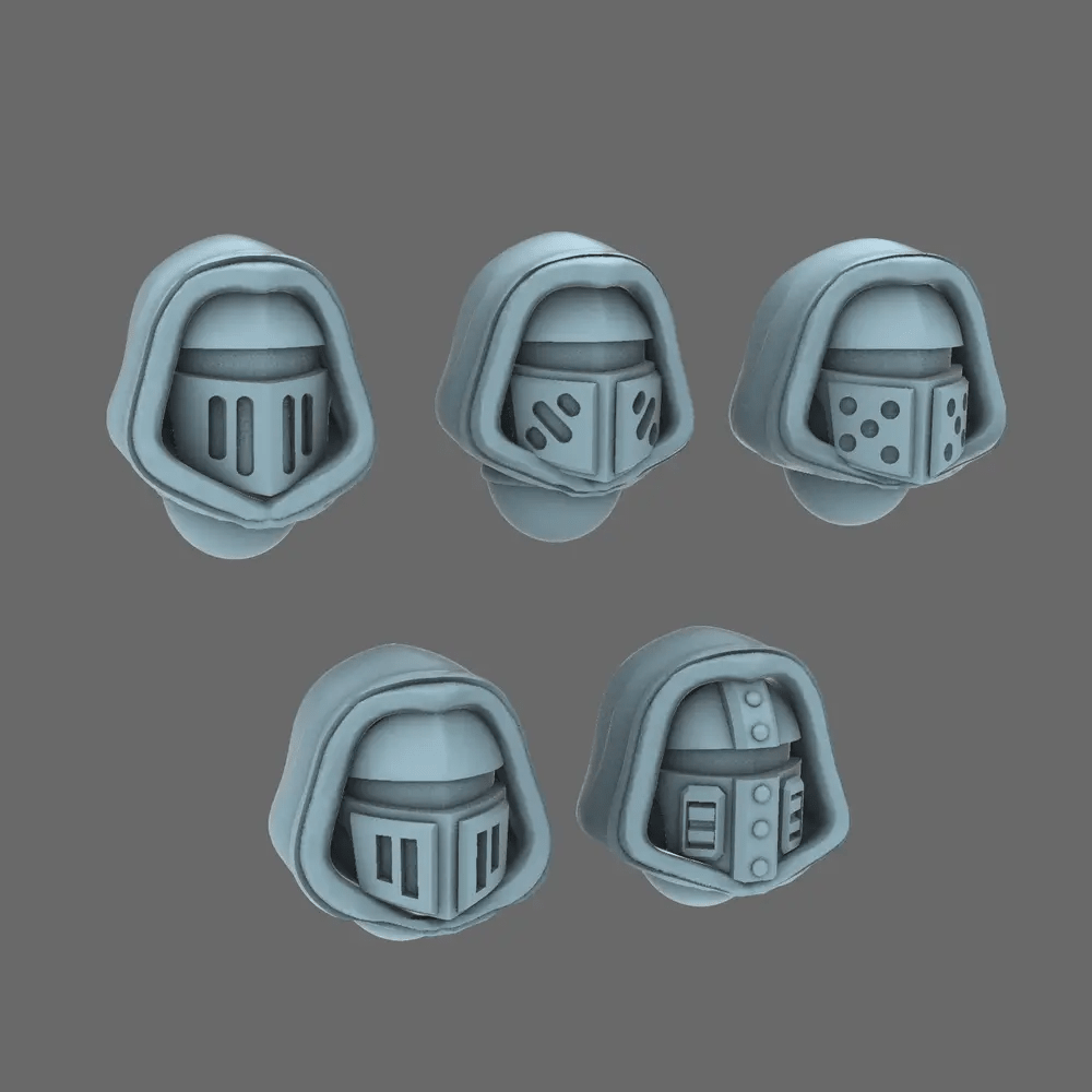 Space Knights V10 Hooded Helmet Type 251004 X 10 - BW Terrain & Forge