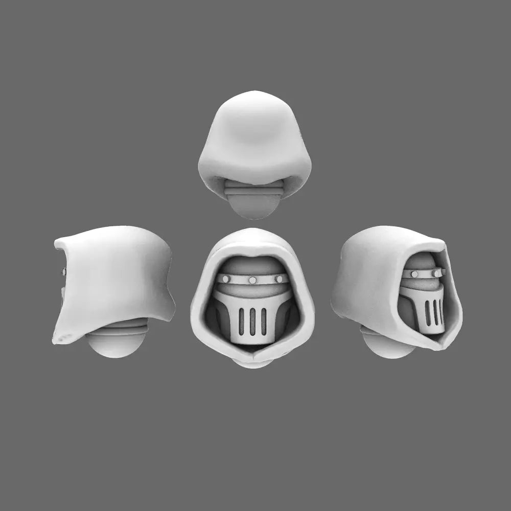 Space Knights V2 Metal Storm Hooded Helmets X 10 - BW Terrain & Forge