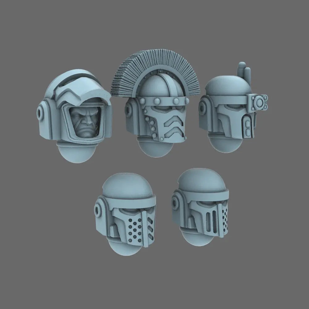Space Knights V3 Warrior Helmets X 10 - BW Terrain & Forge