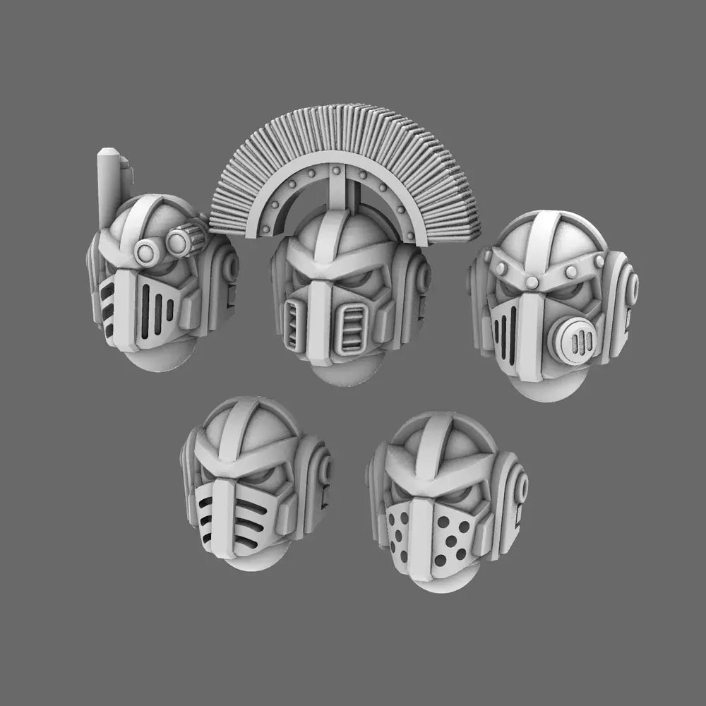 Space Knights V4 Savage Helmet X 10 - BW Terrain & Forge