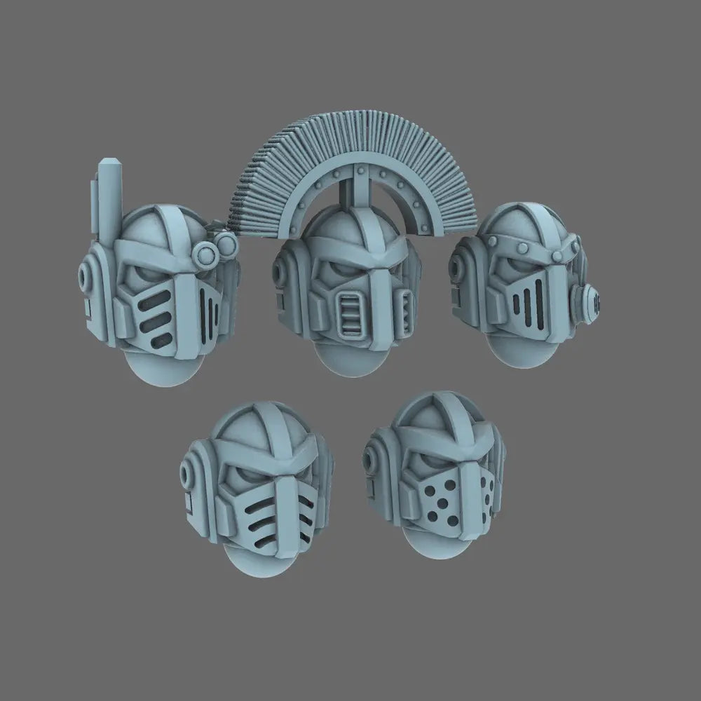 Space Knights V4 Savage Helmet X 10 - BW Terrain & Forge