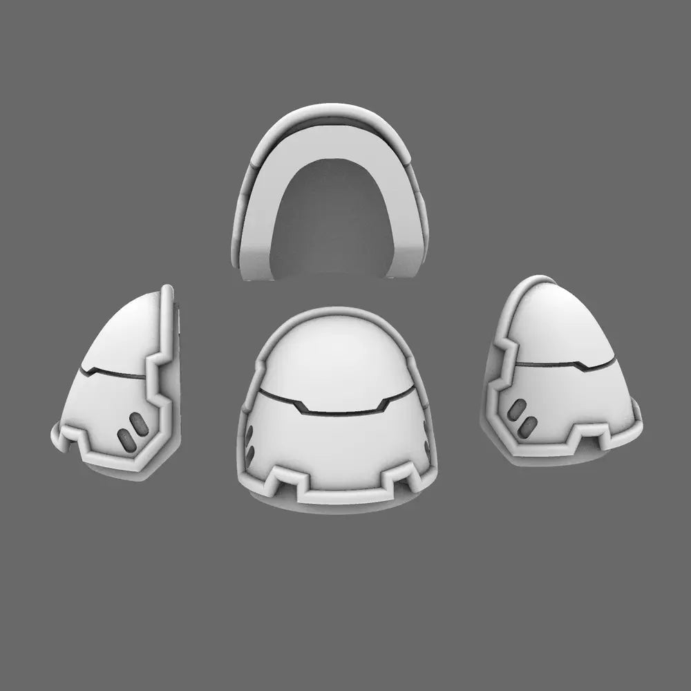 Space Knights V4 Savage Plain Shoulder Pads Type D X 10 - BW Terrain & Forge