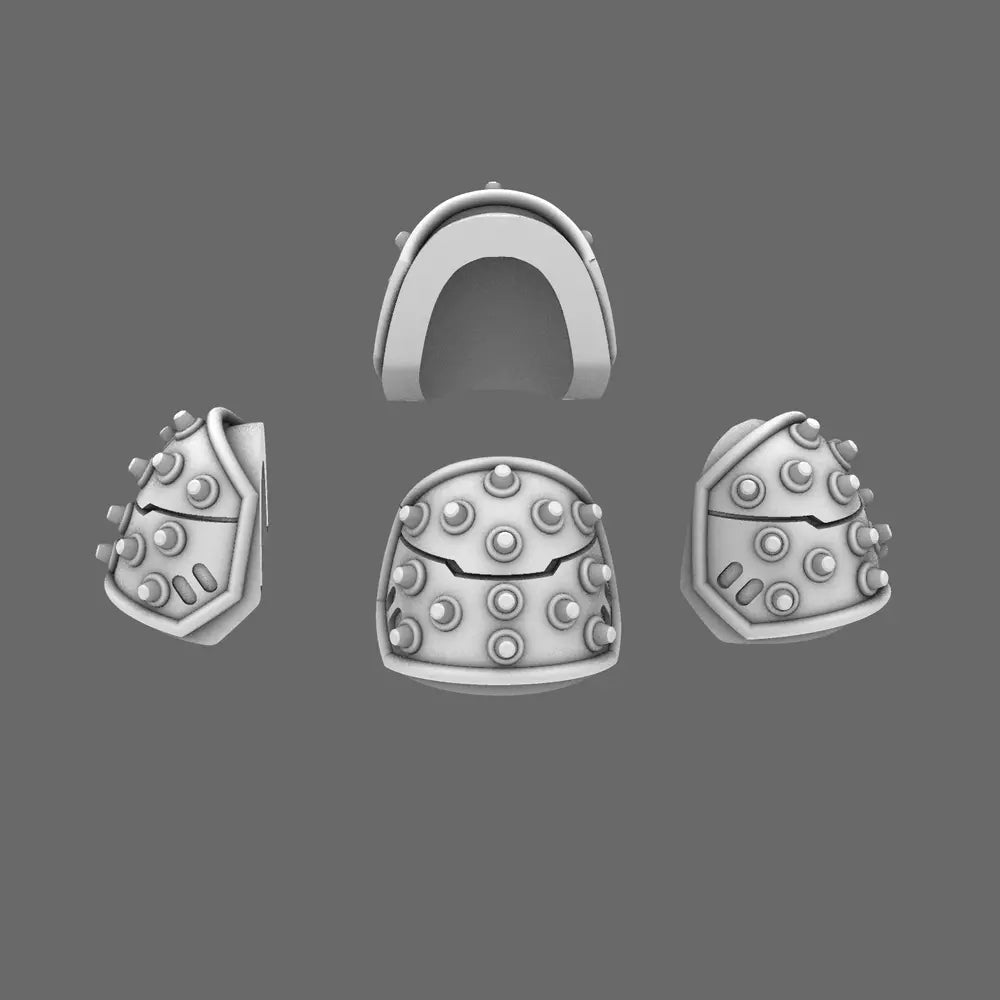 Space Knights V4 Savage Studded Shoulder Pads Type B X 10 - BW Terrain & Forge