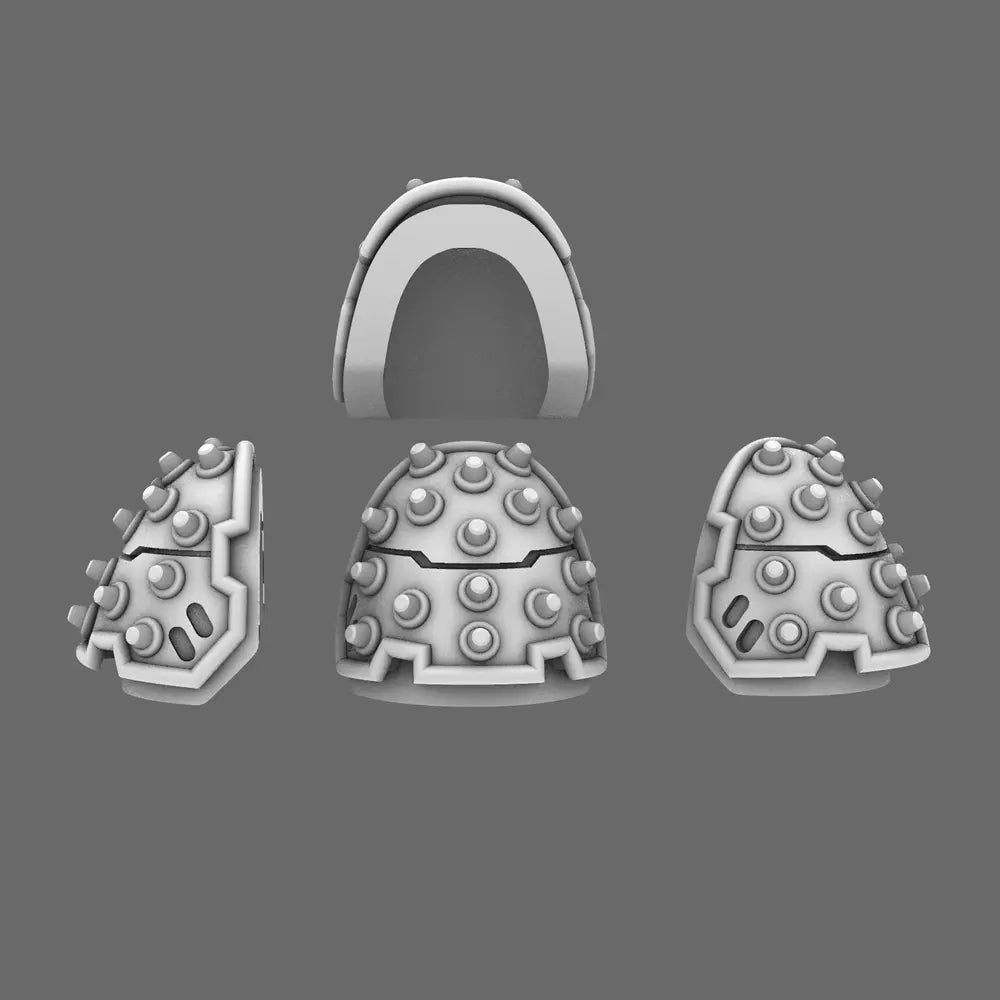 Space Knights V4 Savage Studded Shoulder Pads Type D X 10 - BW Terrain & Forge