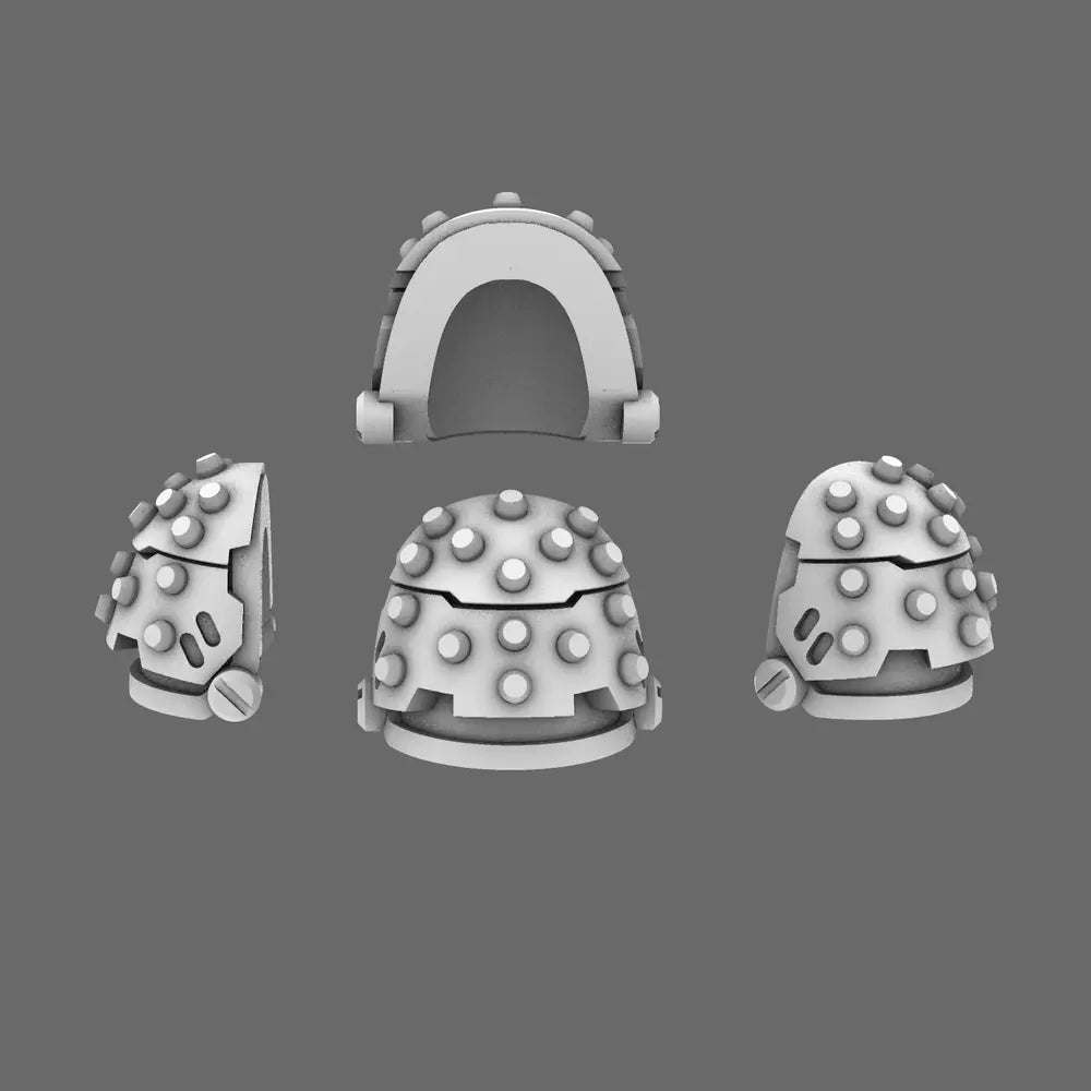 Space Knights V5 Defiant Studded Shoulder Pads Type D X 10 - BW Terrain & Forge
